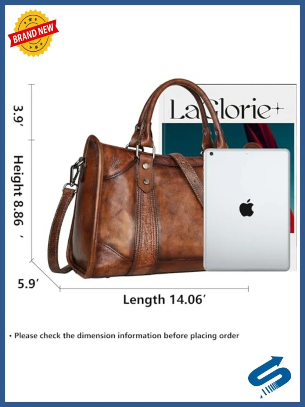 Genuine Leather Tote Shoulder Satchel Hobo Bag with Removable Strap